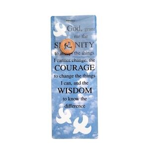 Vintage 90s Serenity Prayer Bookmark Dove Penny coin Proverbs, 1995 Inspirations